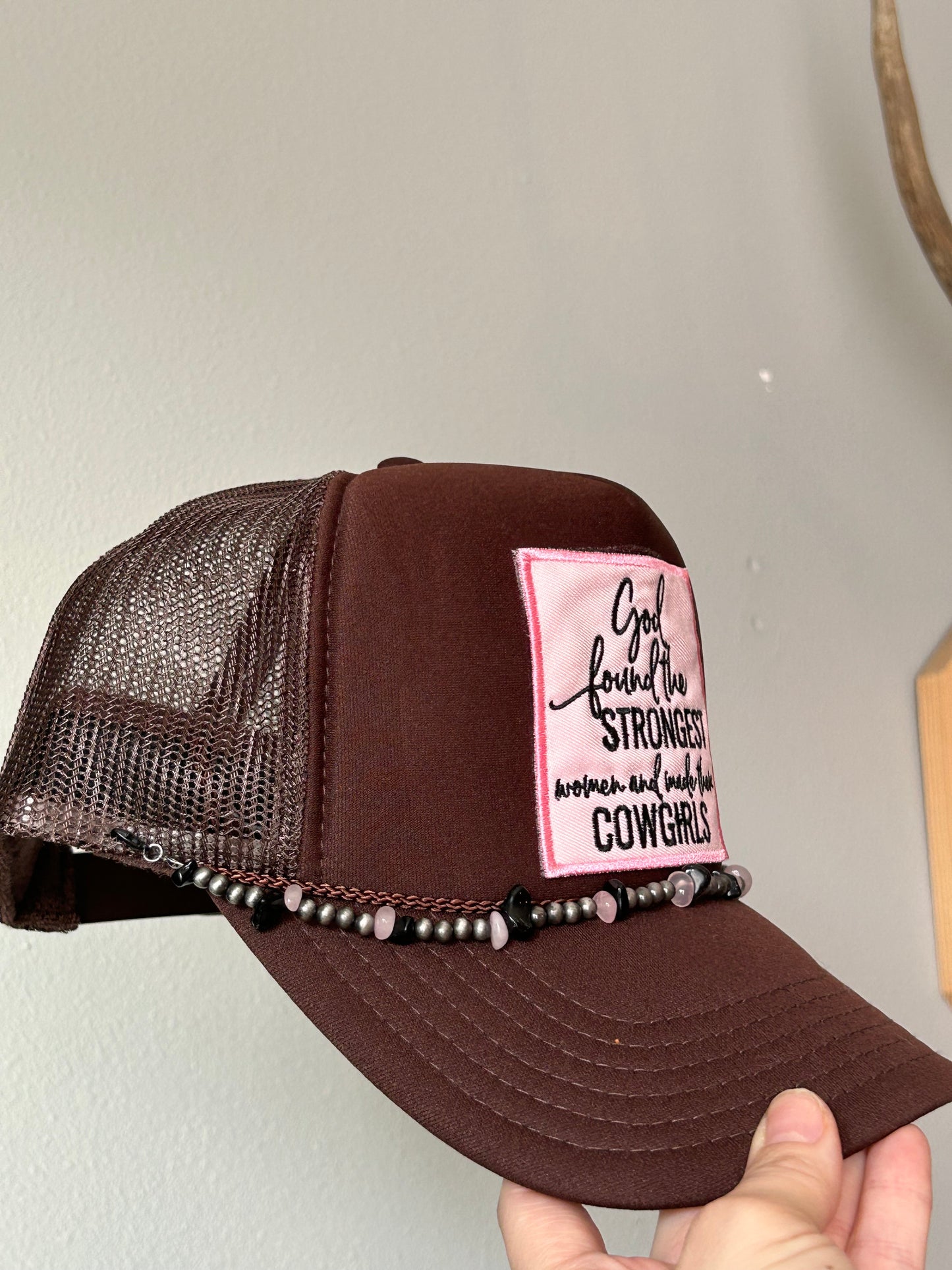 God made cowgirls trucker with hat chain