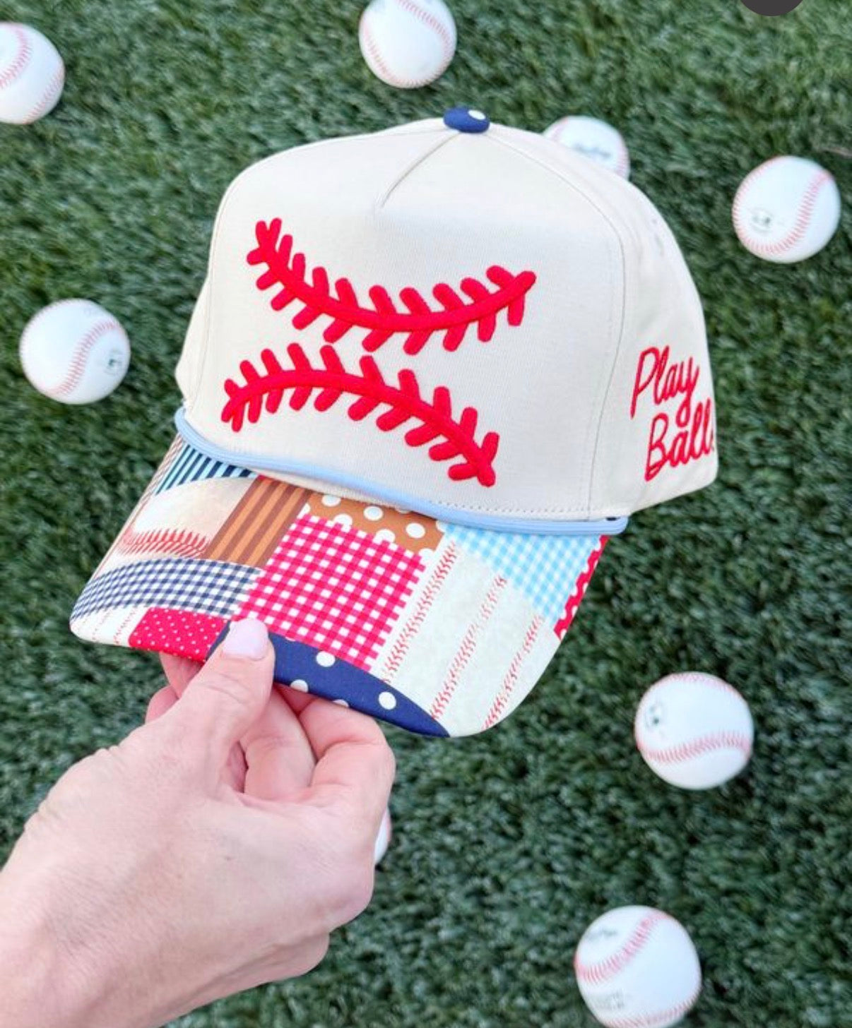 Baseball stitched trucker