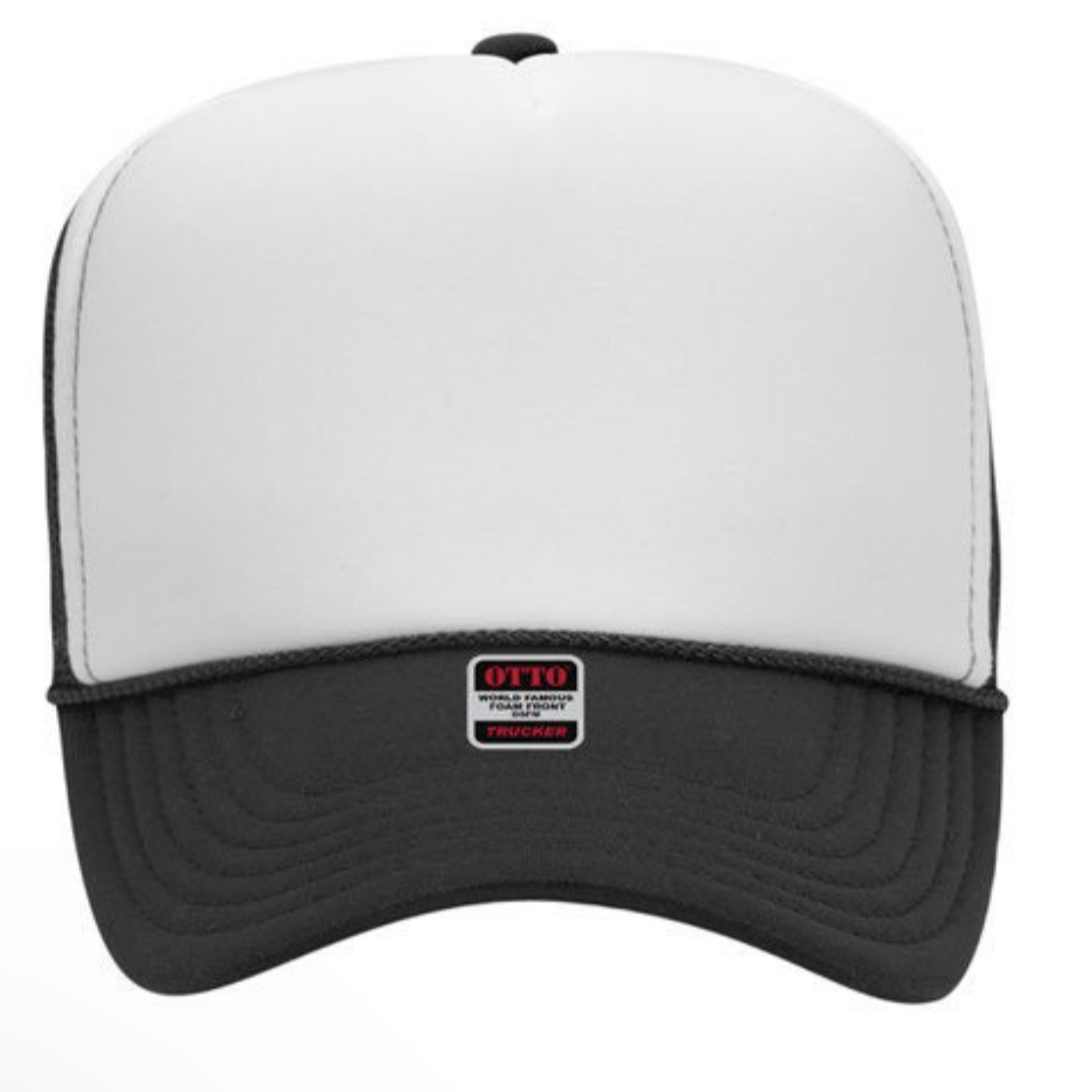 Black/ White foam trucker