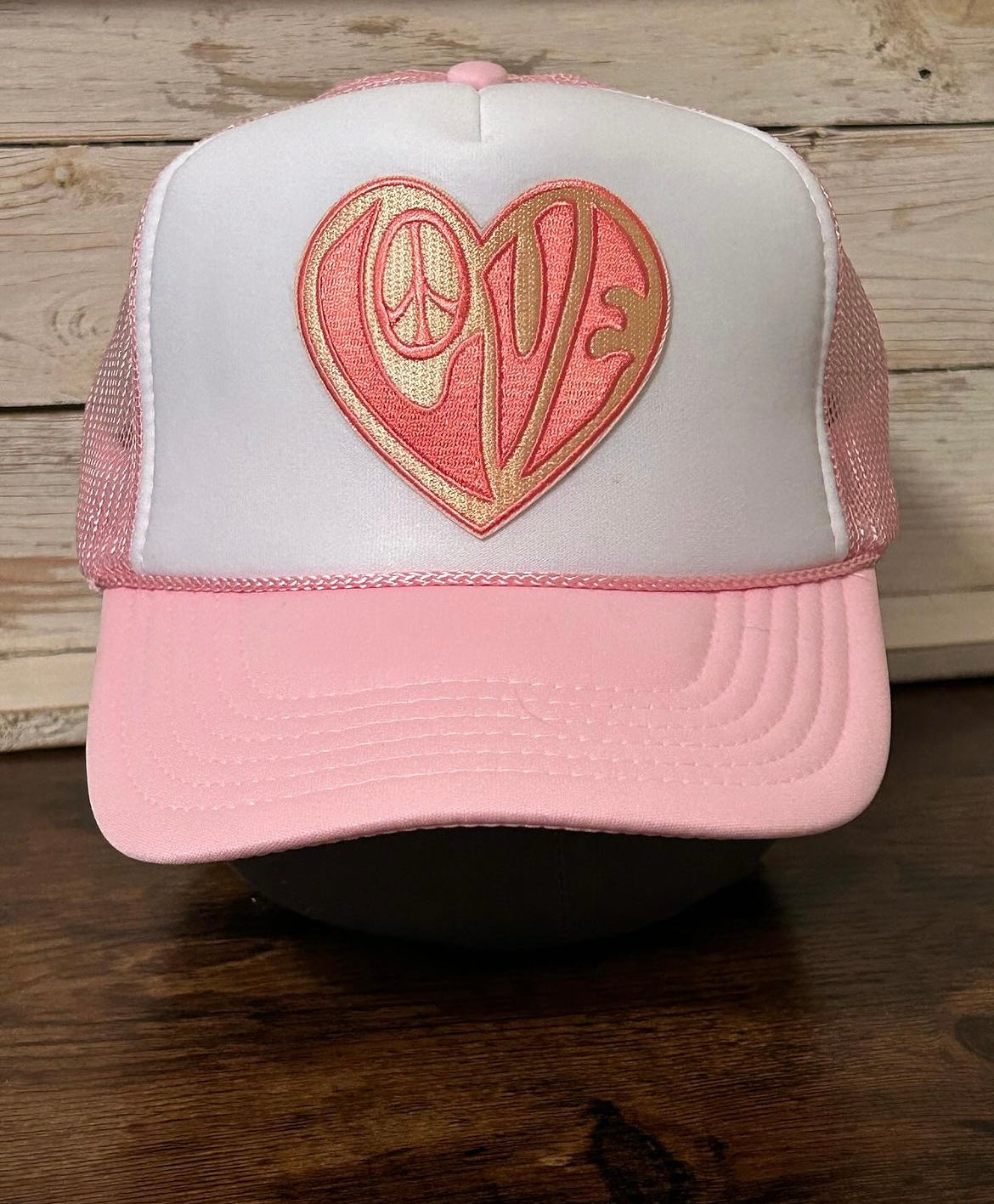 Pink vintage love trucker