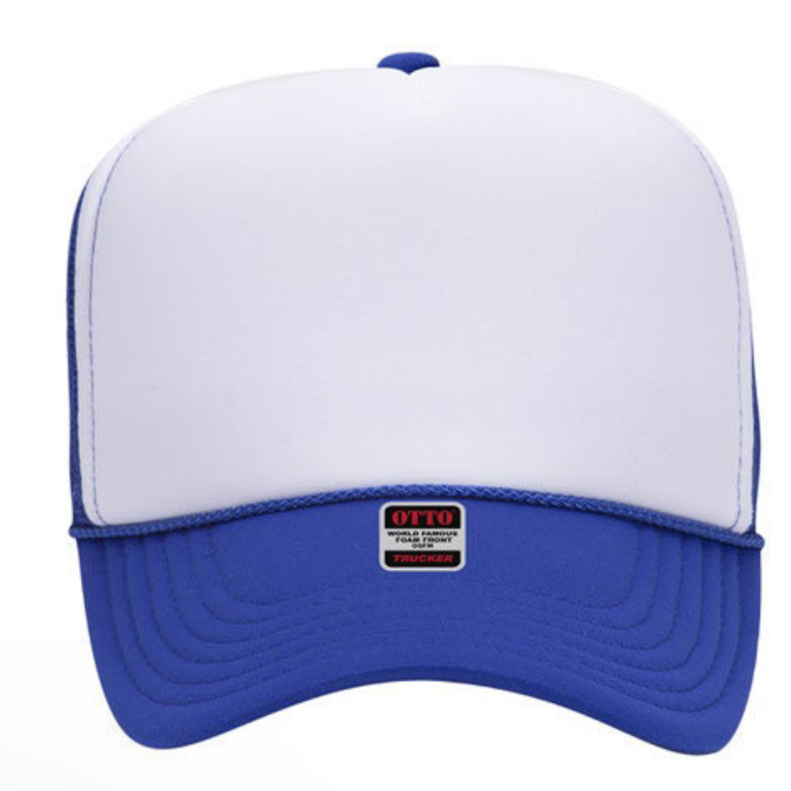 Blue/White foam trucker