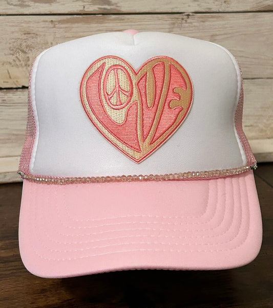 Pink vintage love trucker