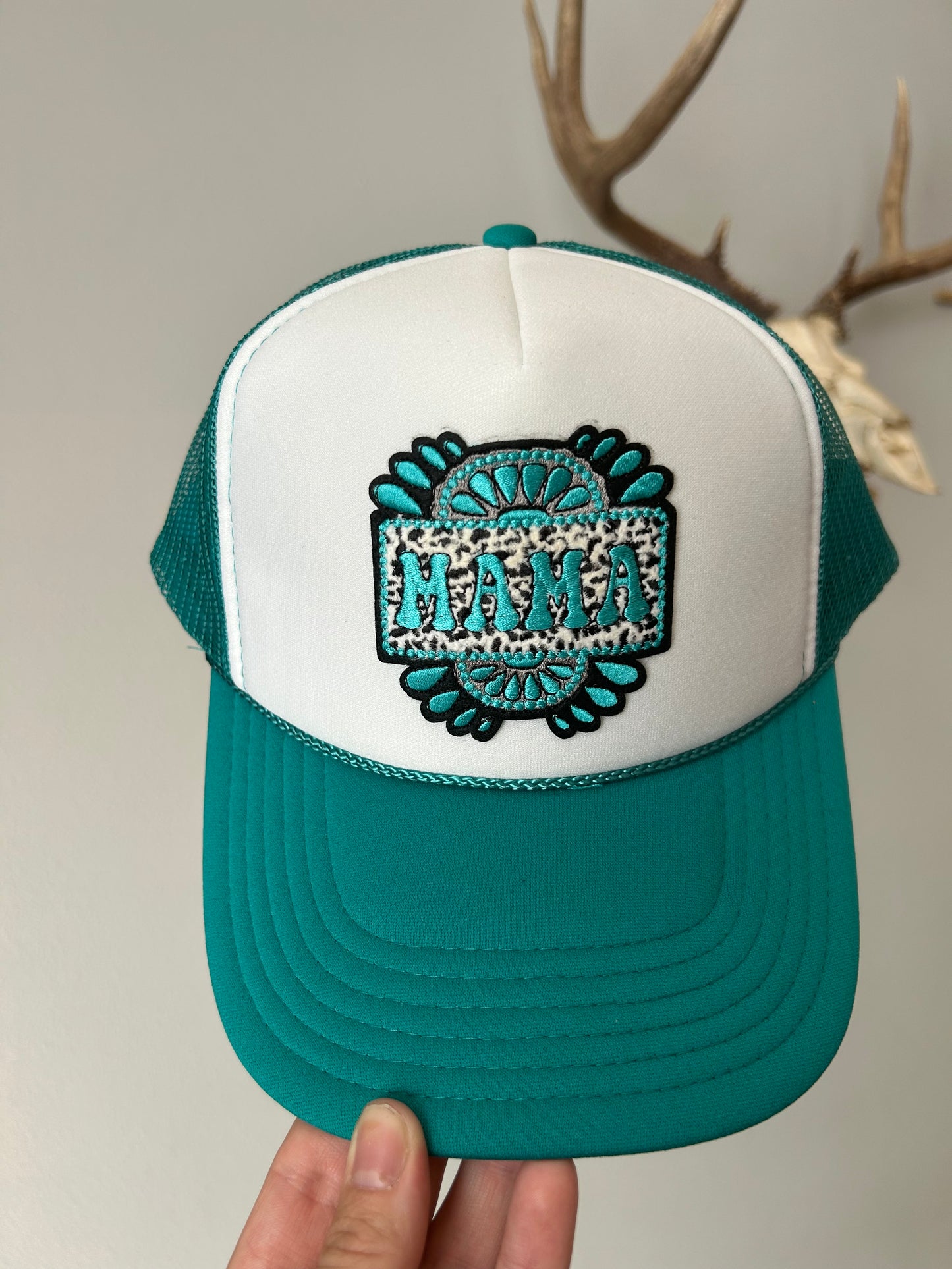 Turquoise mama trucker