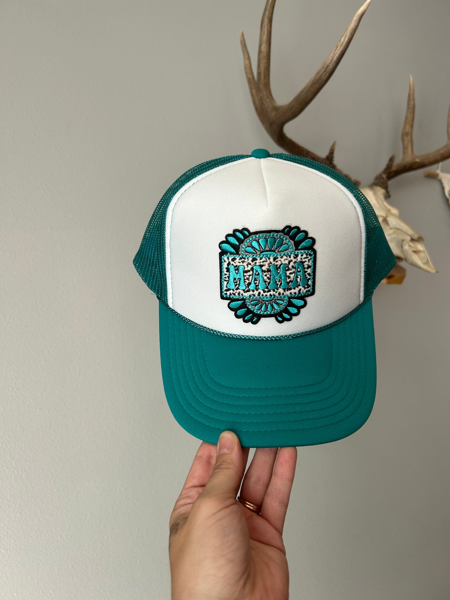 Turquoise mama trucker