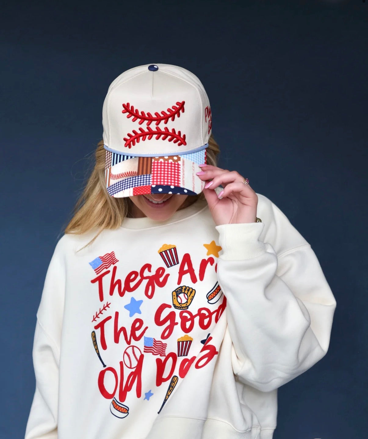 Baseball stitched trucker
