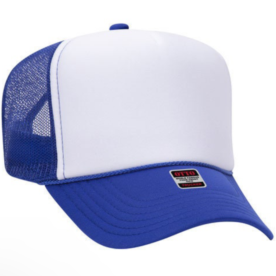 Blue/White foam trucker