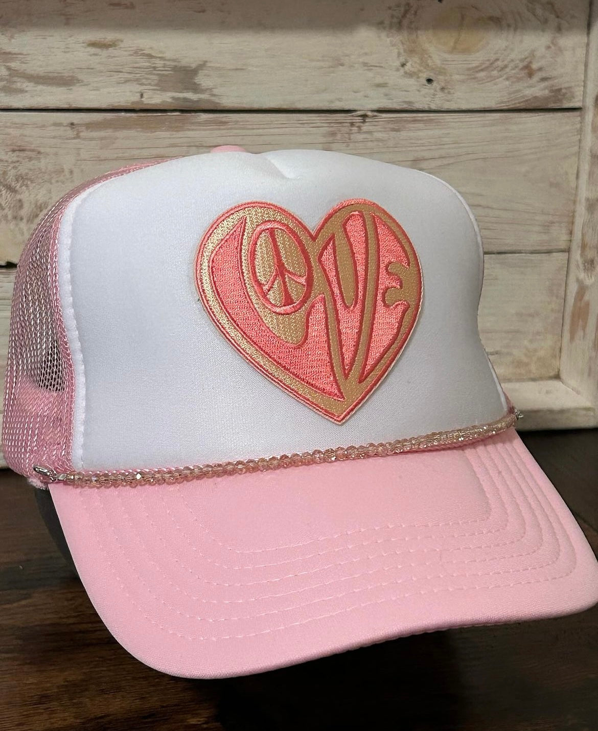 Pink vintage love trucker