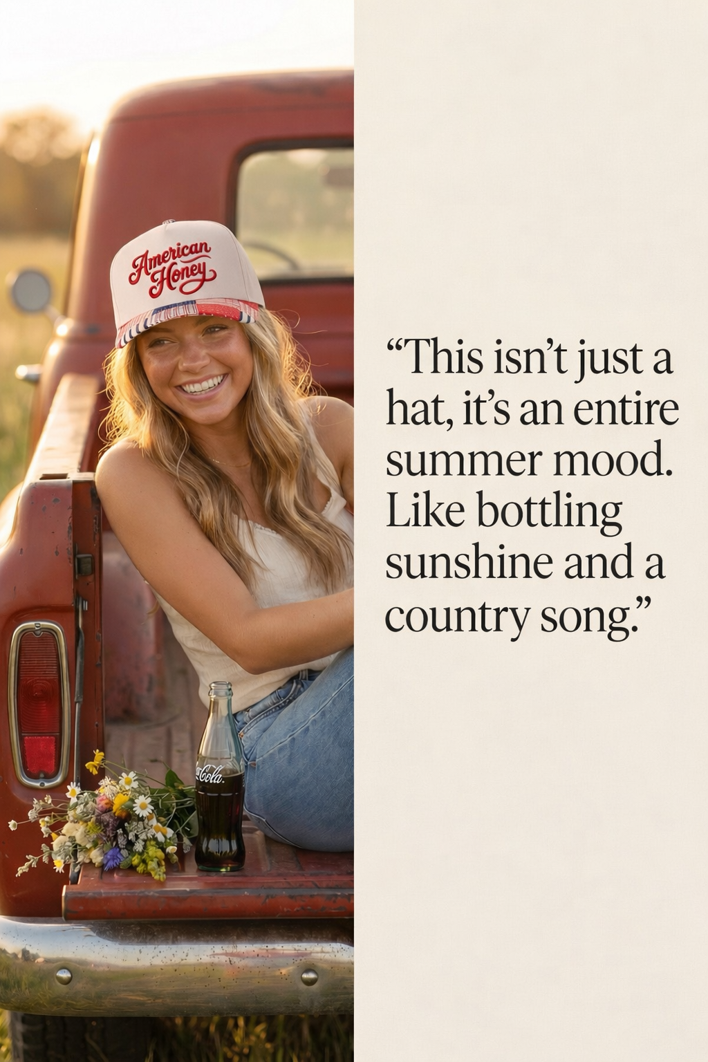 vintage patched trucker with American honey embroidered patch